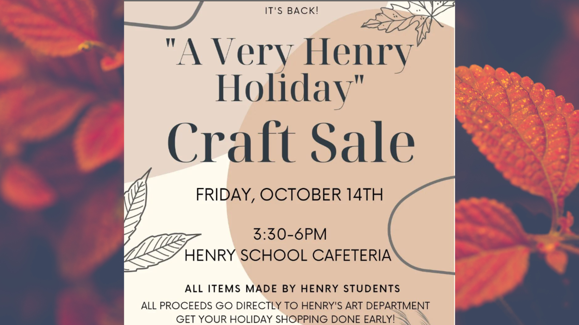 Holiday Craft Sale – 20221014